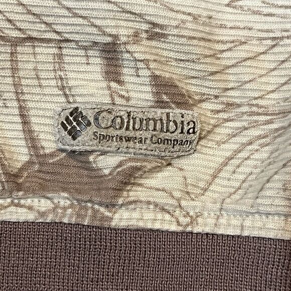 Columbia Men's XL Tan Brown Leaf Pattern Polo Shirt - Picture 4 of 5